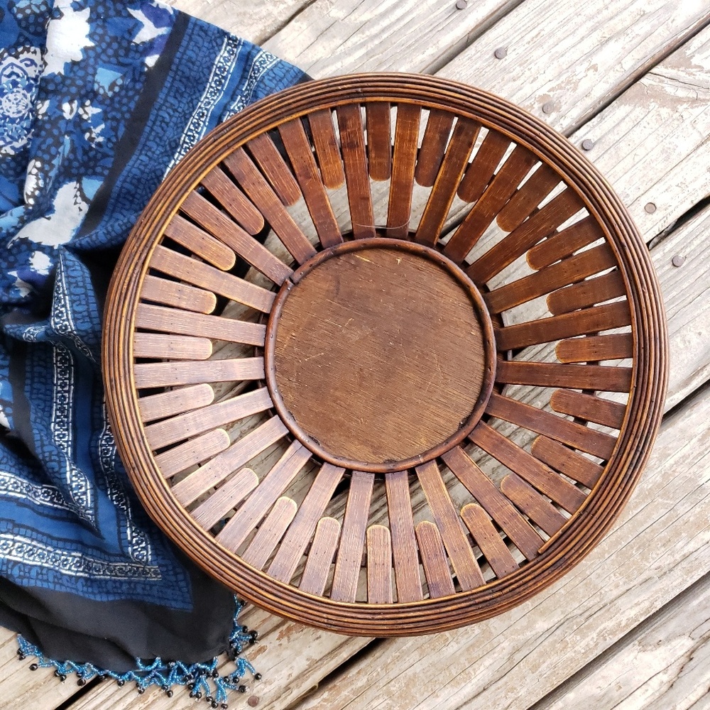 Wood Basket Wall Table Decor